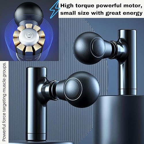 Miniatura 5 de Mini pistola de masaje para viajes, portátil y ligera, funcionamiento silencioso, recargable por USB, ideal para la oficina y sobre la marcha,