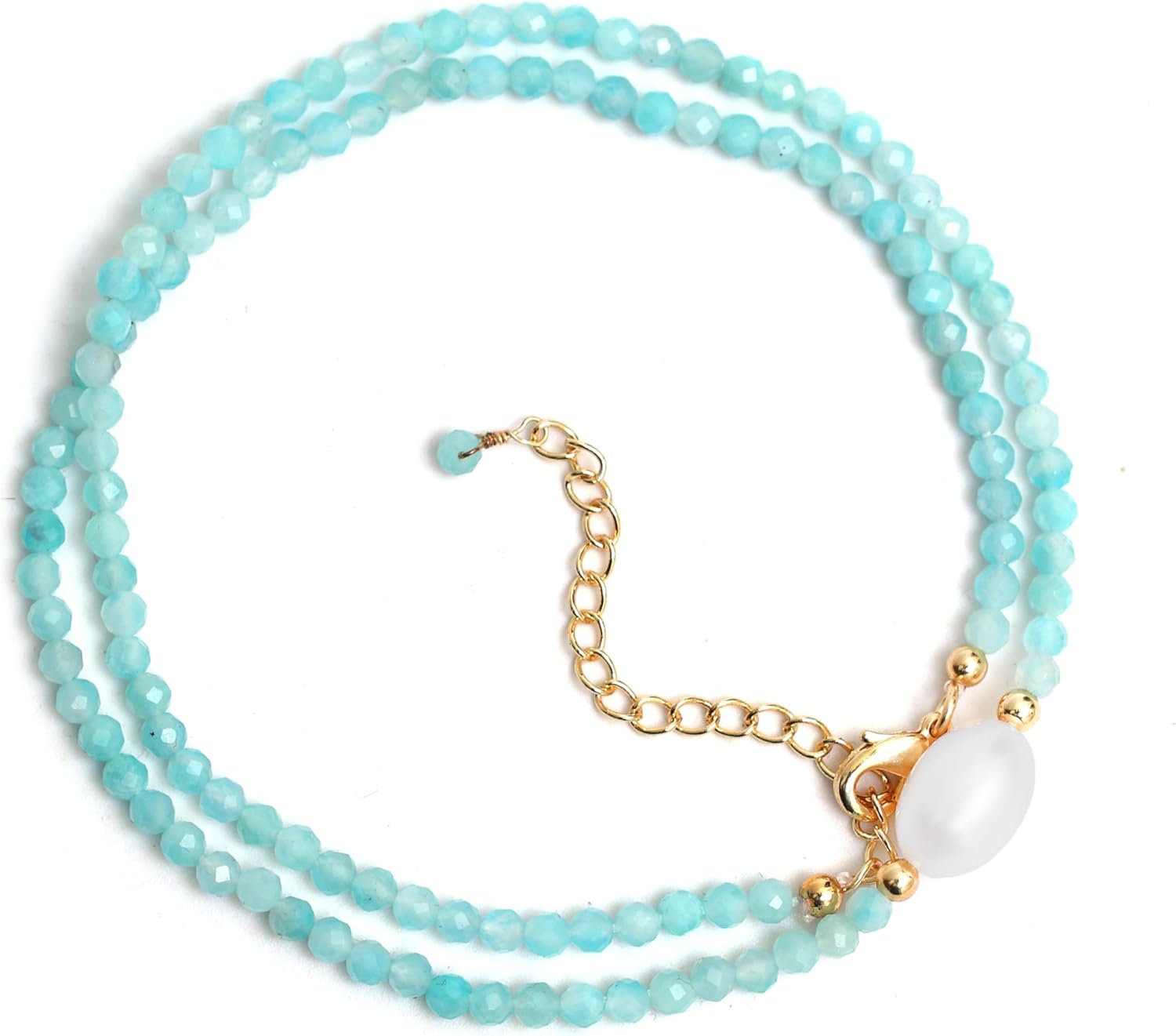 Gempires Gemstone Beaded Necklace with Freshwater Pearl Choker Style Jewelry Hypoallergenic Non Tarnish Gold Plated Crystal Beads Necklaces For Women - Image 2