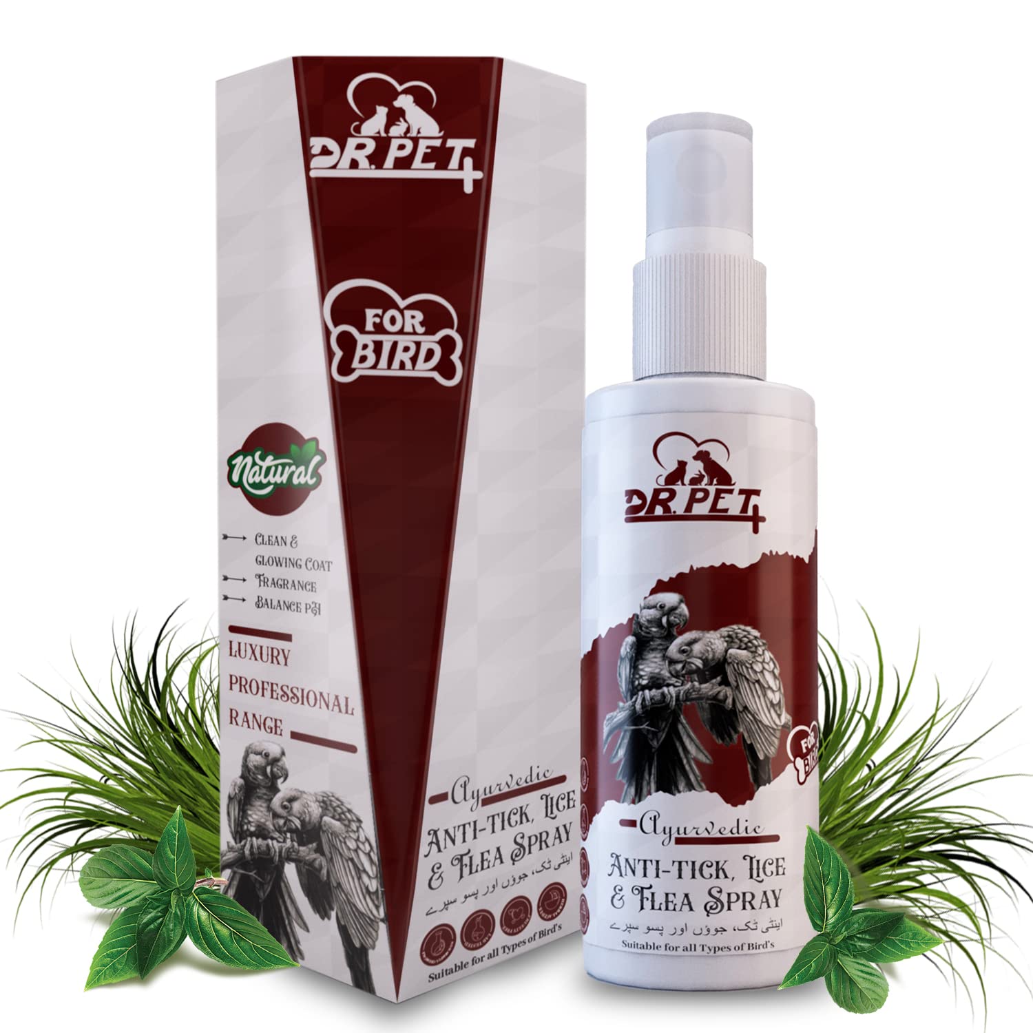 Dr. Pet Plus Luxury Professional Ayurvedic Anti-Tick, Lice & Flea Spray for Soft & Conditioned Coat No Rinse Anti-Itching | Waterless/Dry Bird Spray for Parrot, Sparrow, Pigeon All Bird Types -100Ml (B0BYFTPXJS) Amazon Price History, Amazon Price Tracker