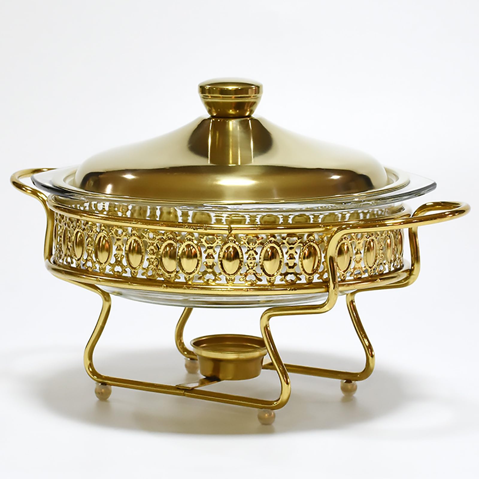 Juego de 4 platos para rozaduras – Calentador de buffet con bandejas de vidrio para catering, fiestas, bodas y cenas, ideal para exhibición de alimentos y servir