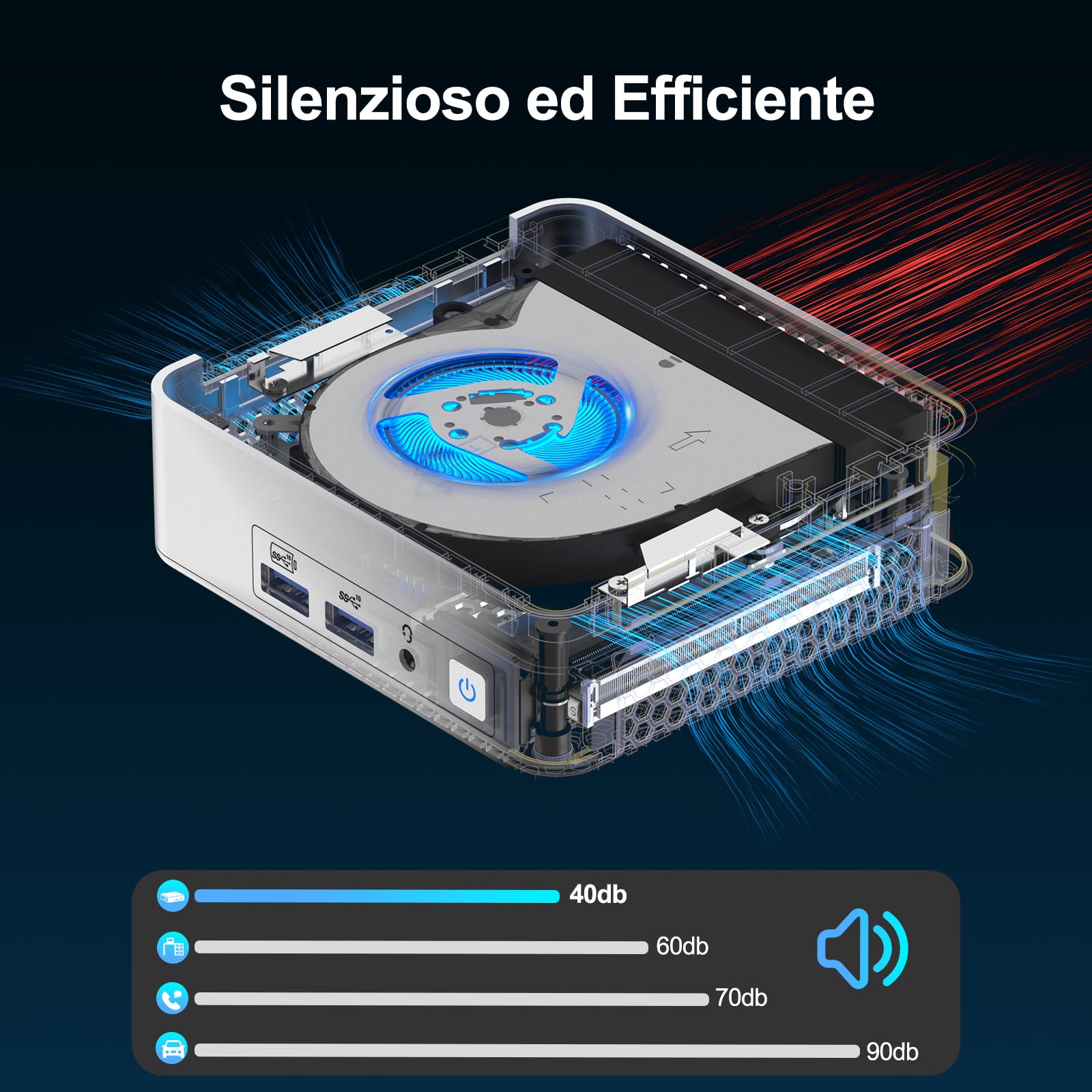 GEEKOM XT12 Pro Mini PC, Intel i9-12900H (14 core, 20 thread, 24 MB di cache, 5,0 GHz) Desktop PC NUC, Mini Computer Wi-Fi 6E, 32 GB DDR4 Windows 11 Pro 1TB Mini Computer NUC, 2*USB4 | 8K UHD