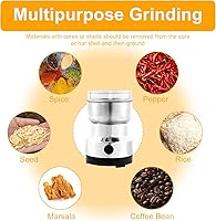 Vista 2 de Molinillo de café, molinillo automático eléctrico con 4 cuchillas de acero inoxidable, molinillo de café de 10.1 fl oz, molinillo de café con un