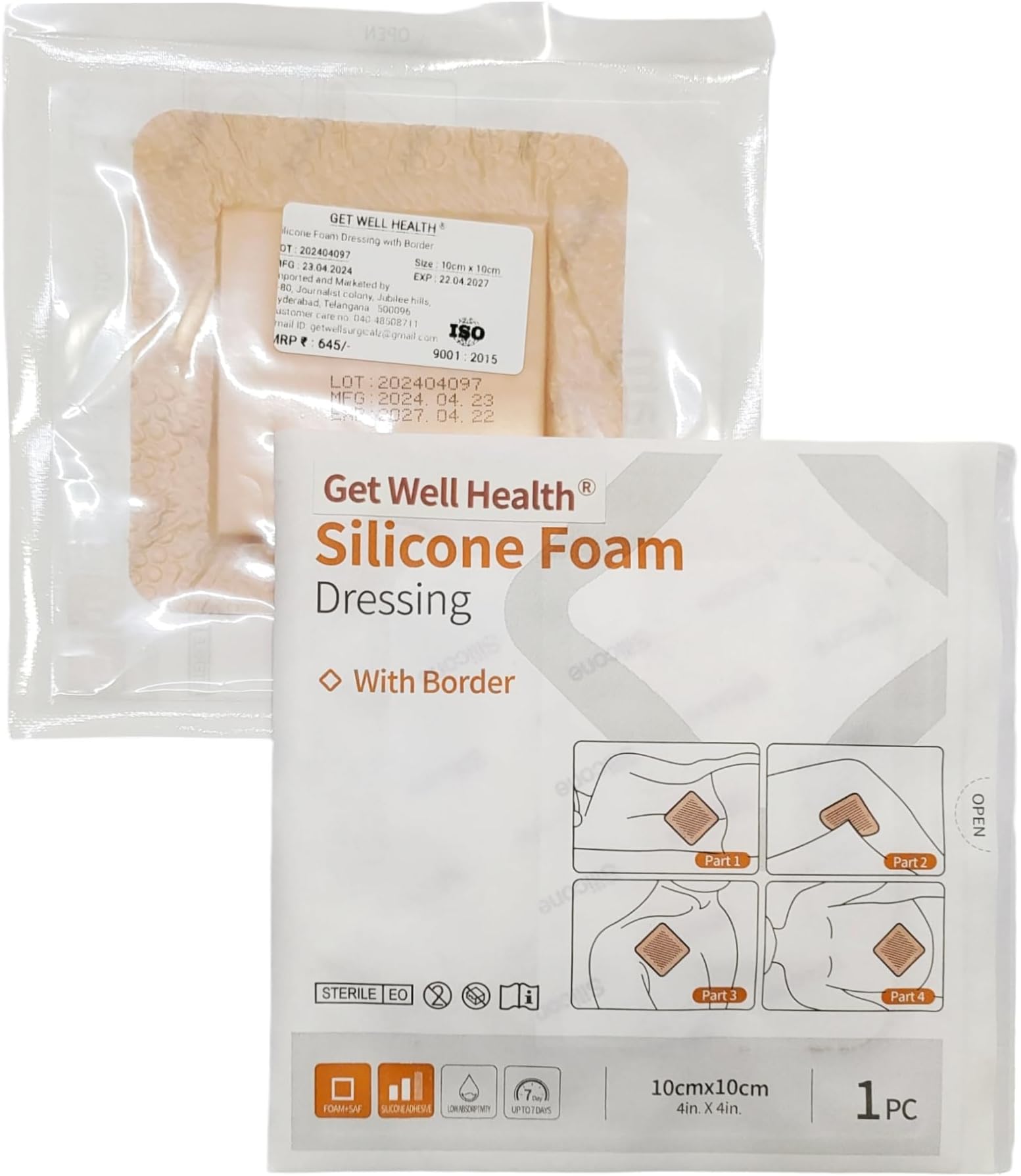- Dressing pad for bed sores 10cm x 10 cm (Pack of 2 pcs)