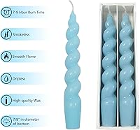 Vista 3 de Spiral Taper Candle Blue Candlesticks-Gedengni 7 Inch Short Tapered Candles Spiral Candle Sticks Unscented Twisted Taper Candles for Holiday Wedding