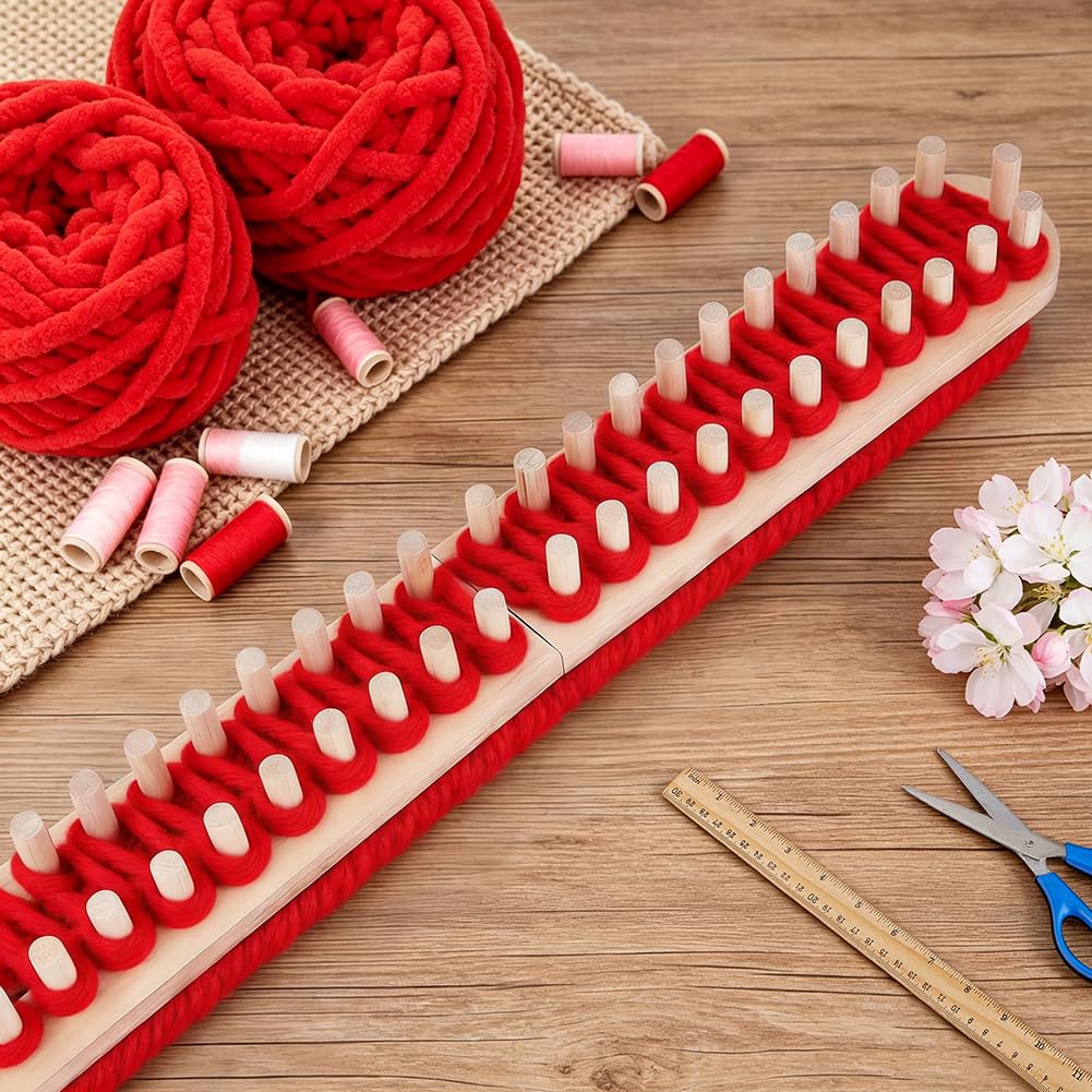 PH PandaHall Kit per lavori a maglia da 1,6 m di spessore, dimensioni regolabili, per lavori a maglia a mano in legno, per lavori fai da te e per principianti