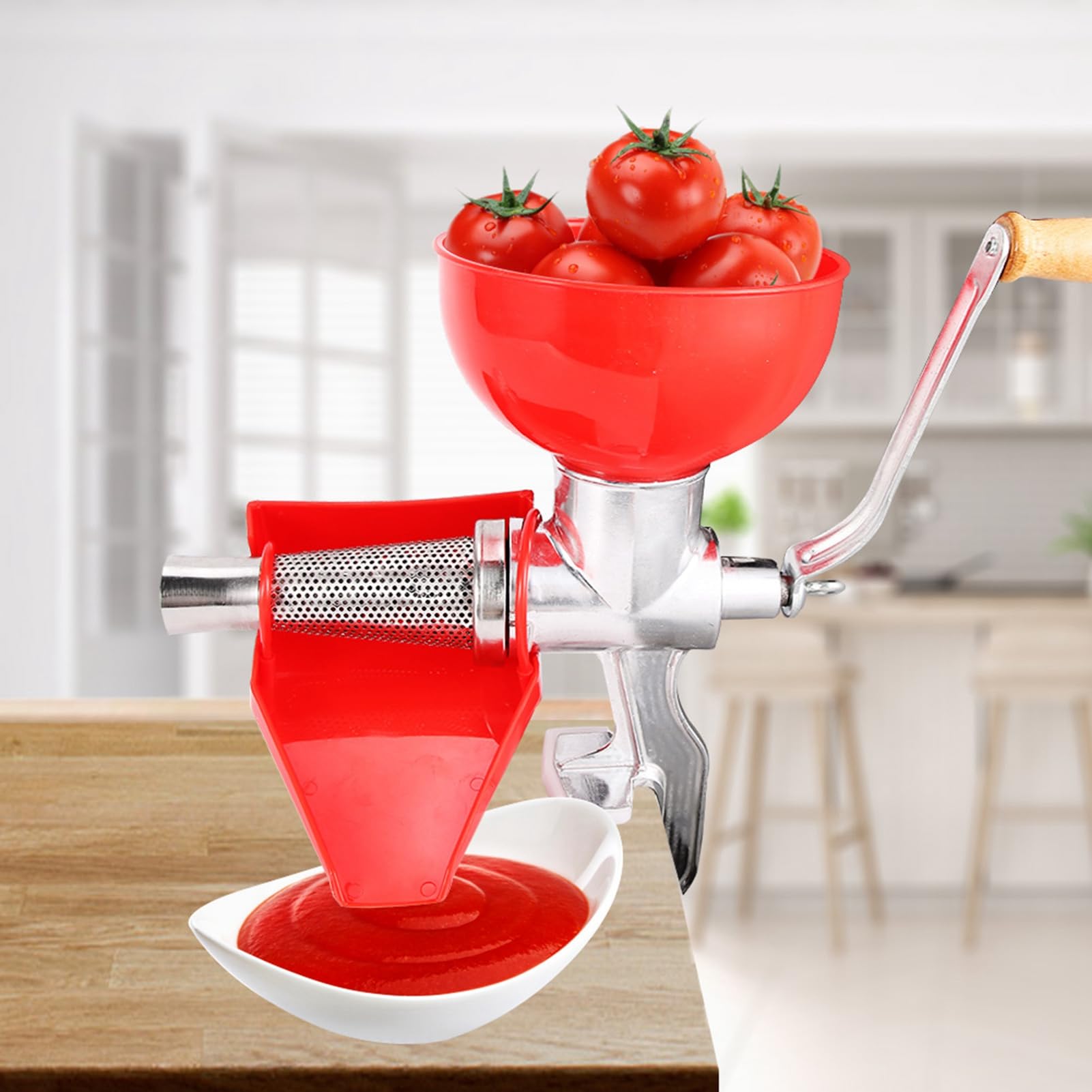 Greensen Spremipomodoro Manuale in Acciaio Inossidabile, Filtro per Frutta e Verdura, Grande Capacità, per Bevande Domestiche