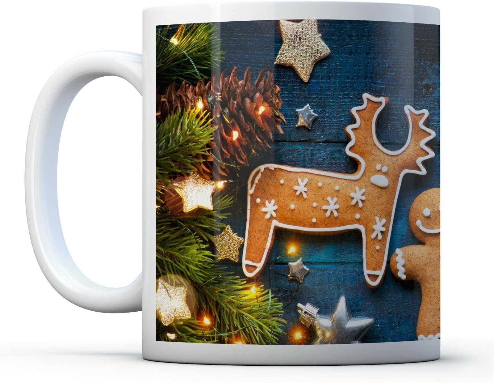 KALIDHAR Xamas Theme Gingerbread - Drinks Mug Cup Kitchen Birthday Office Fun Gift Printed Coffee and Tea Ceramic Mug- 11OZ Ceramic Coffee Mug 5662