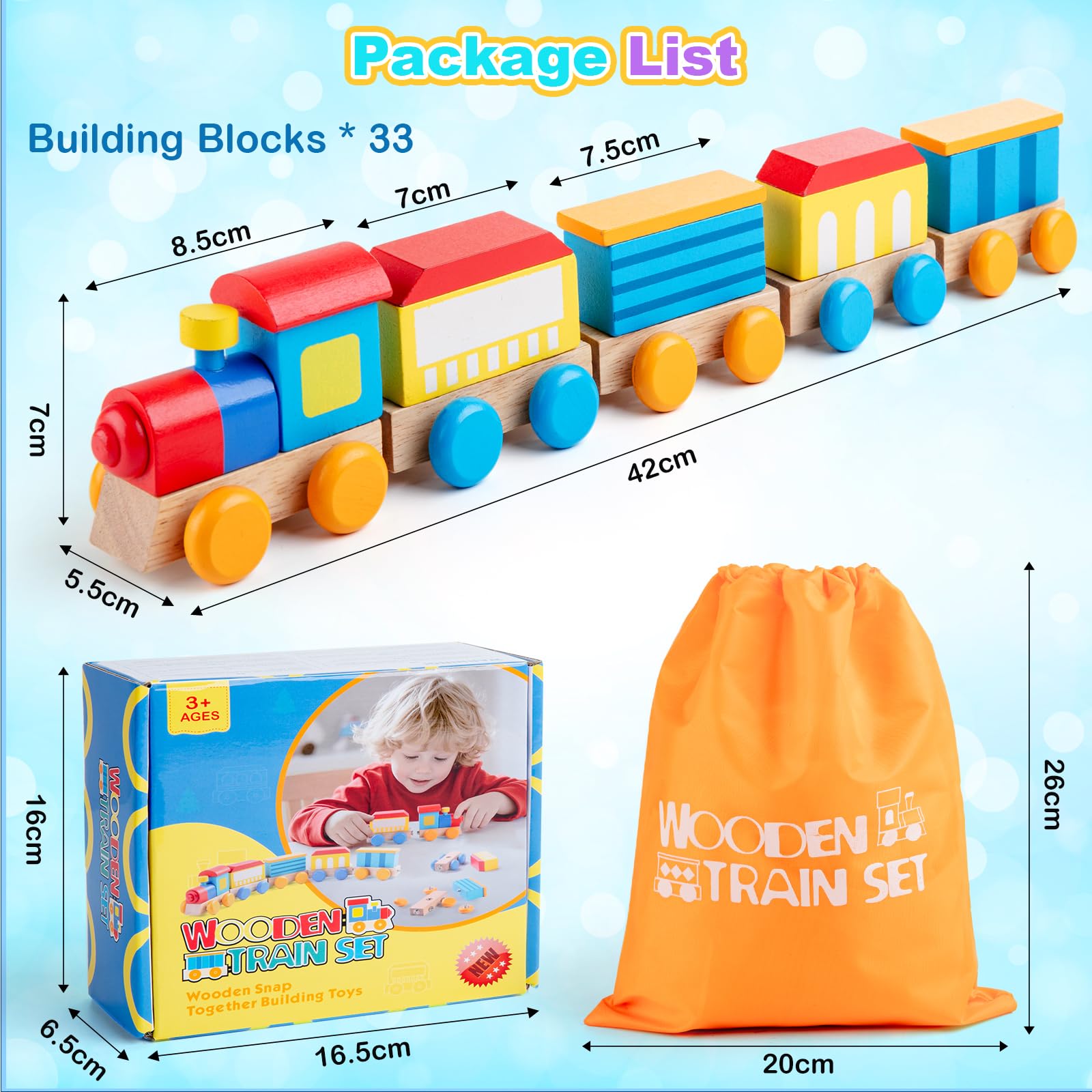 SEMKOTREE Blocchi Giochi Montessori 3 Anni, Costruzioni per Bambini Giochi Educativi con Bottoni, Sensoriali Attrezzi Giocattolo Bambini, Legno Regalo Bambino 3 4 5 6 Anni