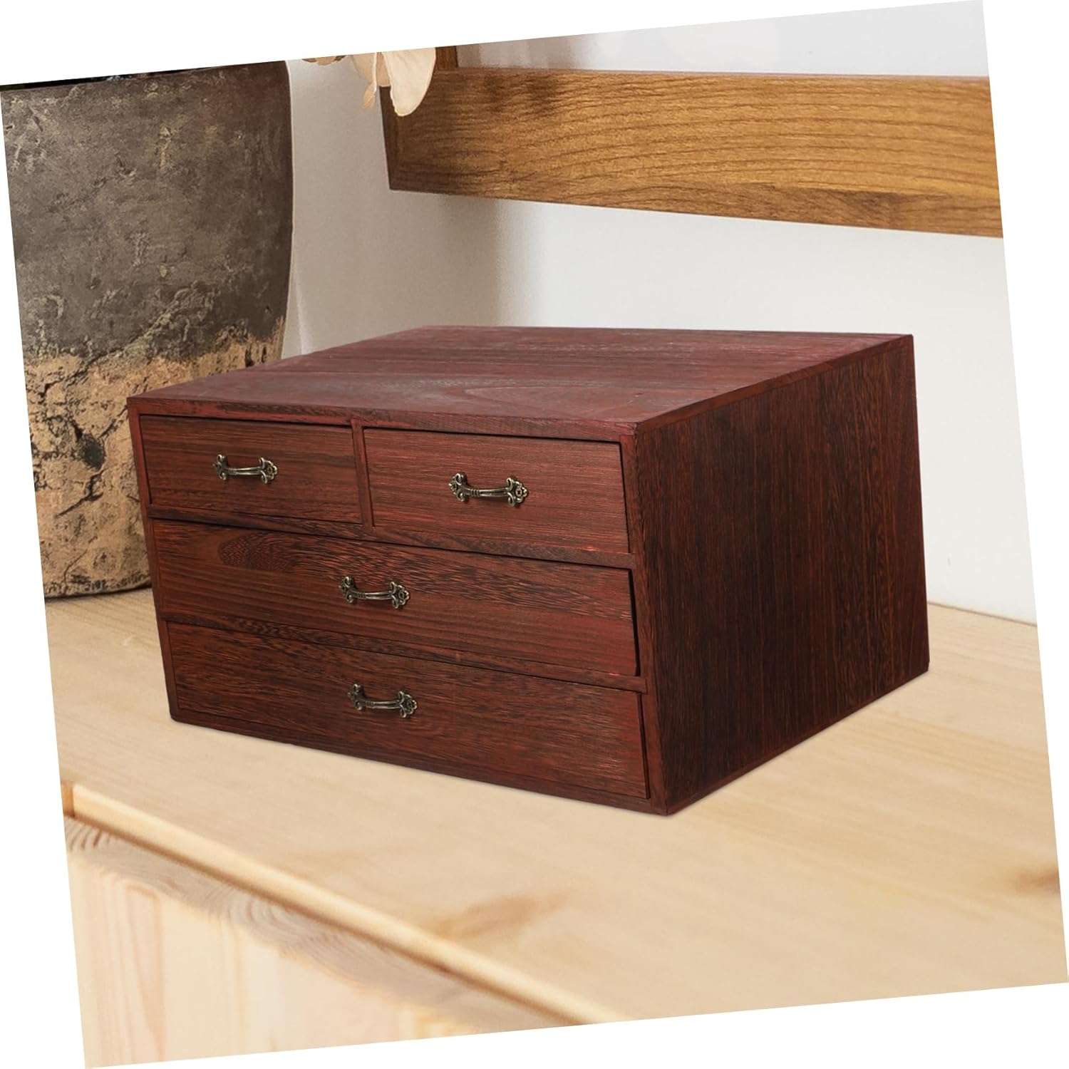 Multi-functional Desktop Storage Box Drawers Tiered Sundries Container for Home and Office Organization Plastic Easy to Reach Design for Tea and Miscellaneous Items