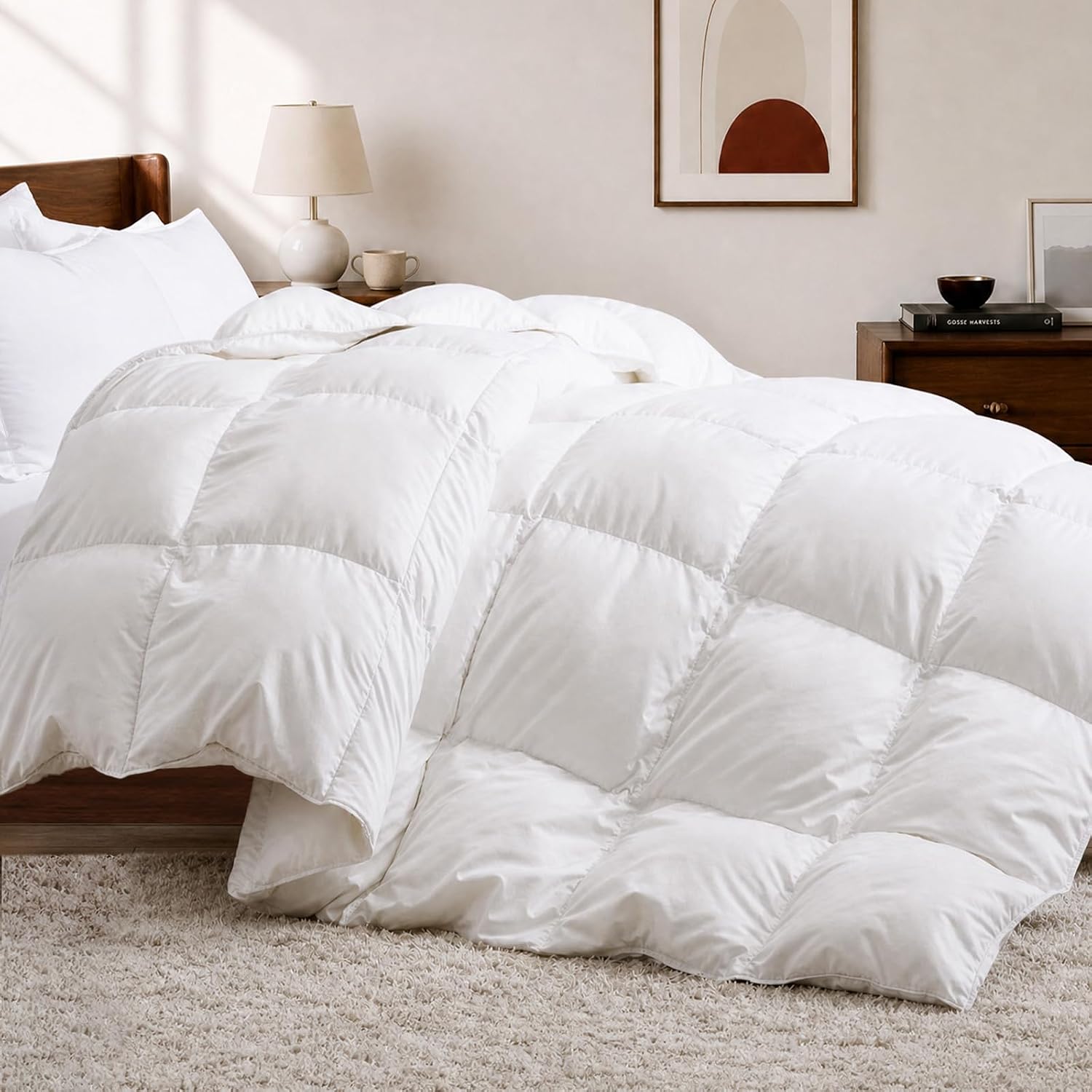 Dreamhood Goose Feather Down Fiber Comforter, All Season Duvet Insert White