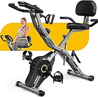 GOIMU 5-in-1 Foldable Exercise Bike for Seniors: 16-Level Magnetic Resistance, 330LB Capacity, Quiet Indoor X-Bike with Seat Backrest