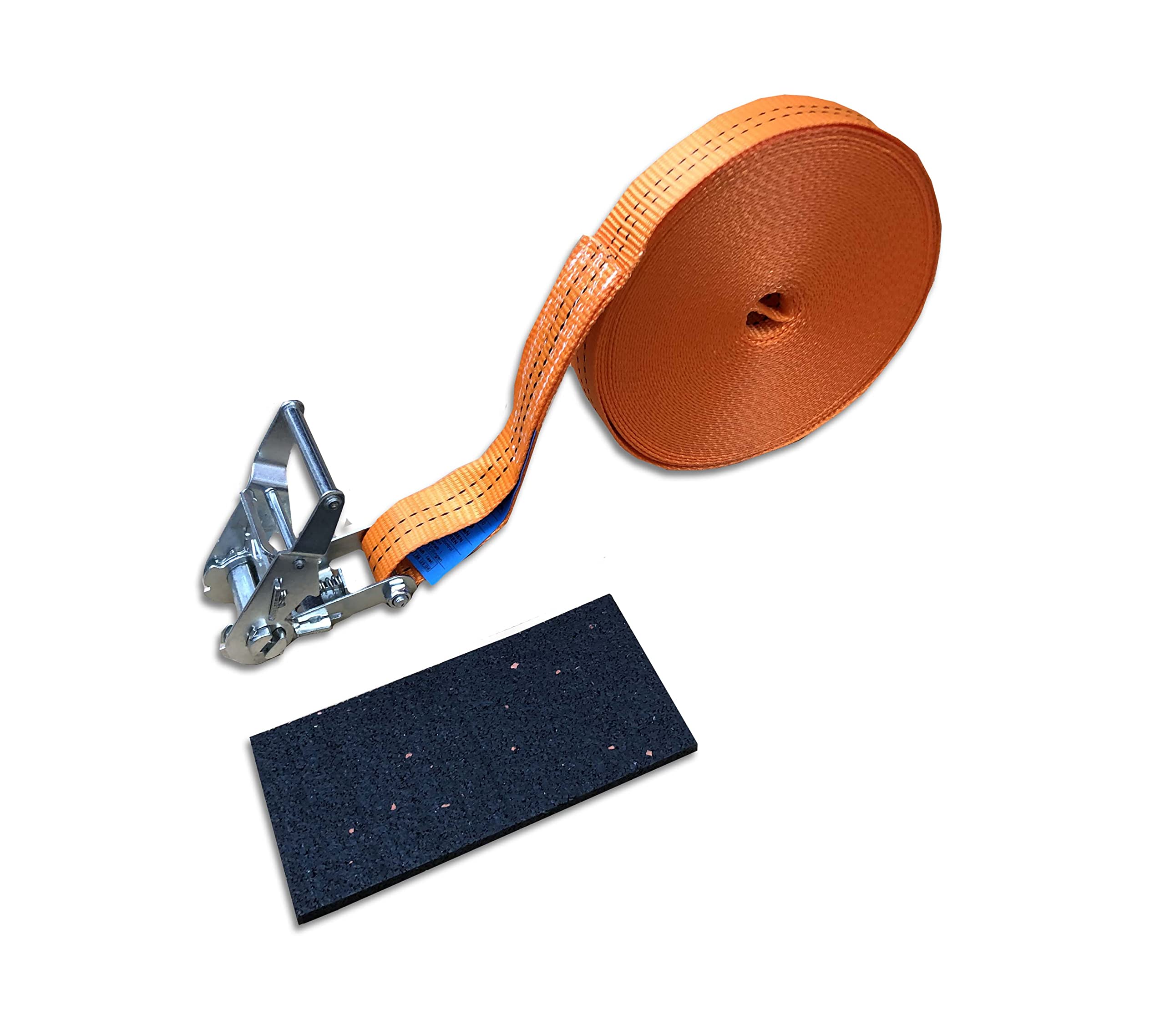 Sangle d'arrimage à cliquet Orange Largeur 35 mm Longueur 20 m Sangle de Piscine Sécurité Automne/Hiver