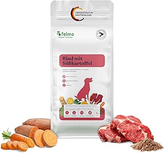felmo Premium Trockenfutter für Hunde (2 KG) mit 50% Rind – Süßkartoffel & Zucchini – ohne Zucker- und Getreidezusatz – enthält Vitamine, Präbiotika & Omega-Fettsäuren – stärkt das Immunsystem product image