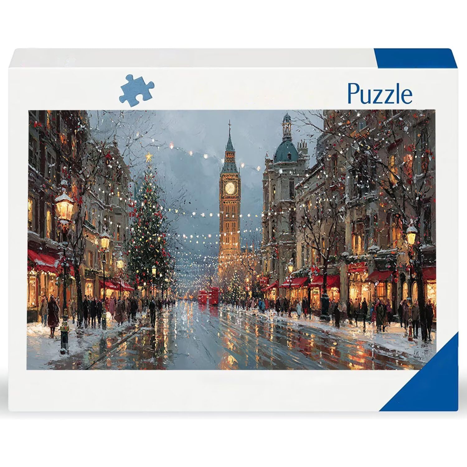Puzzle dla dorosłych 1692 elementów, widok ulicy Londyn Puzzle, wyzwanie, puzzle idealnie pasują, napis na plecach, prezent dla seniorów (179x31cm) v-647