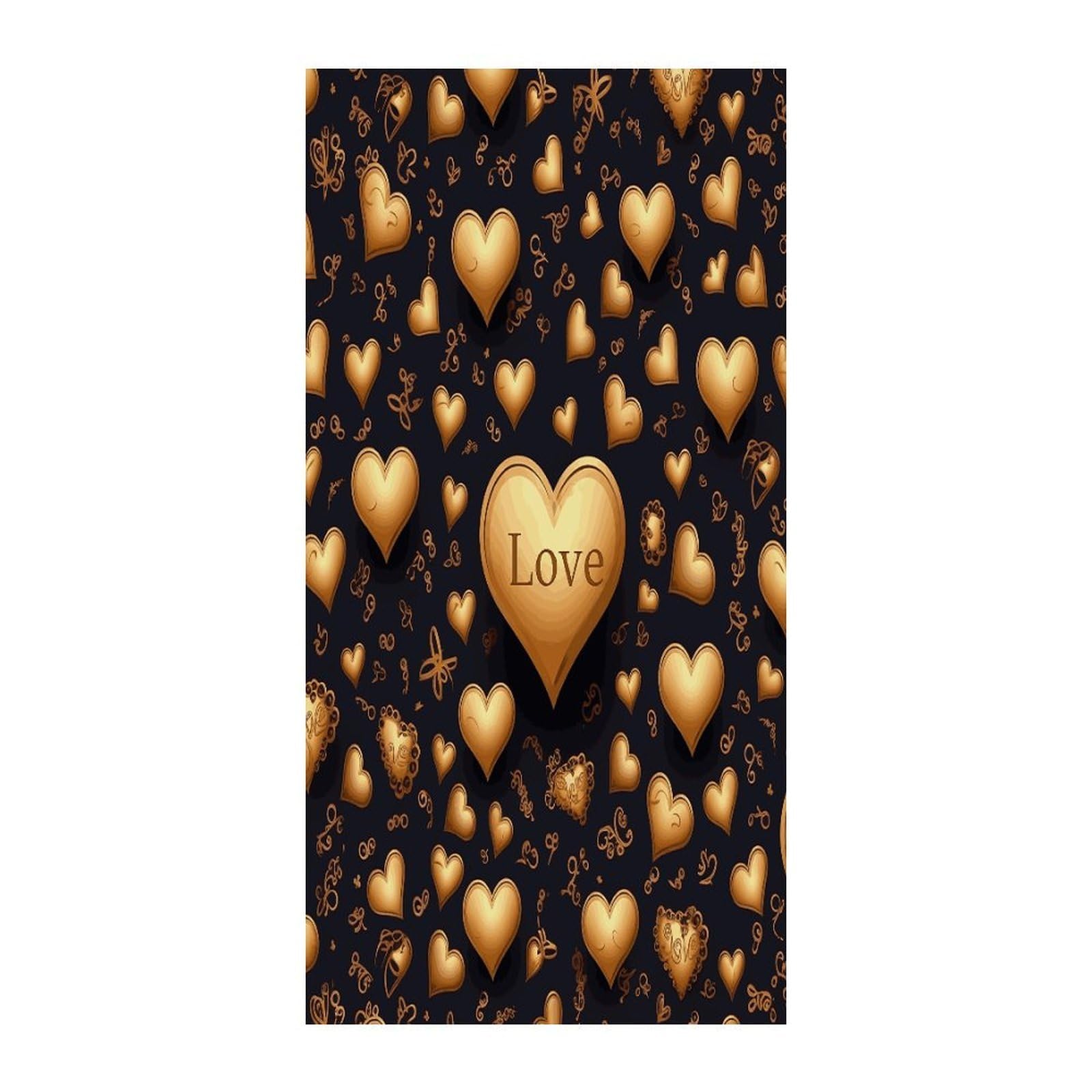 Fekiloot Style Golden Heart And Love Door Curtain Room Divider Curtains
