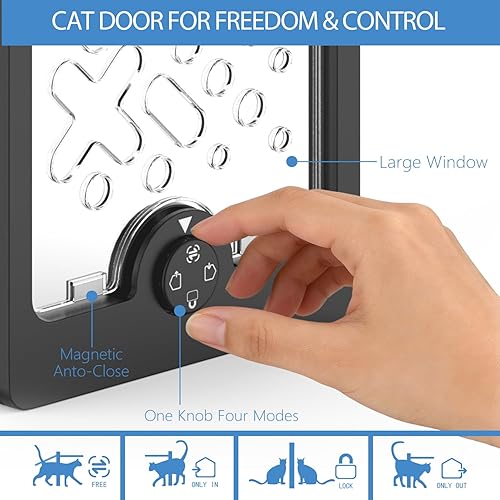 Miniatura 2 de Puerta de gato, conector cuadrado para puerta de mascota, puerta con solapa para gatos, una pequeña puerta abierta para una caja, puerta para