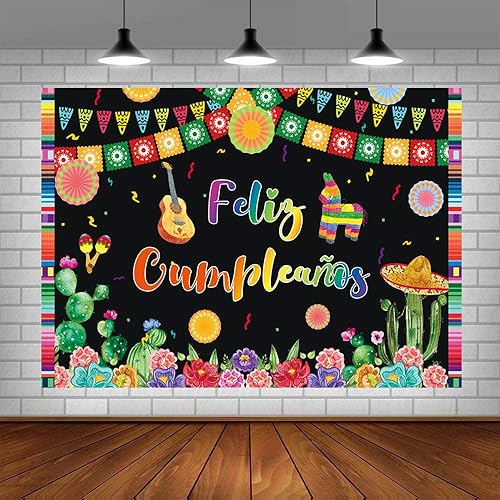 Miniatura 4 de Telón de fondo de Feliz Cumpleaños de 8 x 6 pies, fiesta mexicana, feliz cumpleaños, Cinco de Mayo, Taco, fotografía, fondo, festival, fiesta,