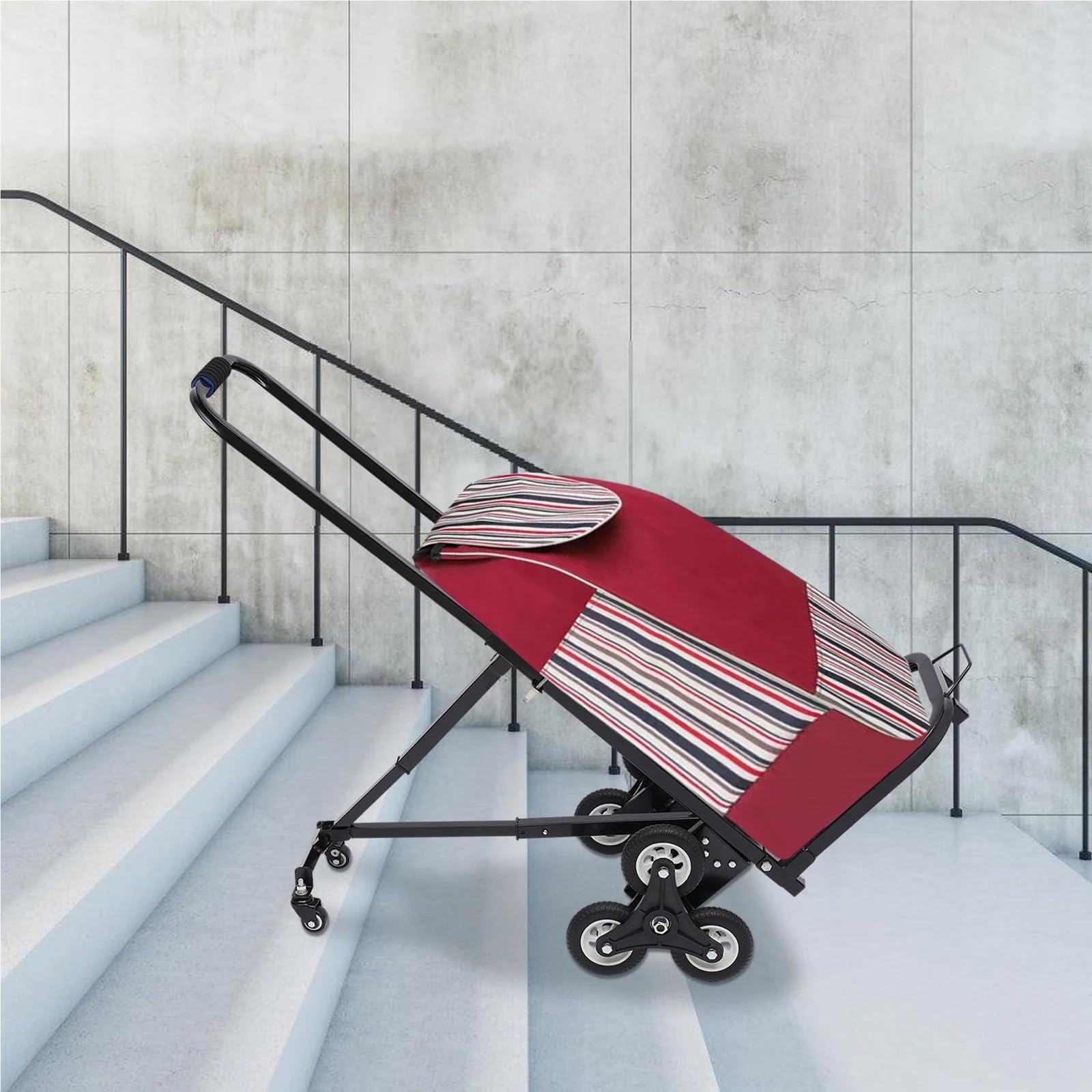 hogar Carretilla Carro de Transporte Carro para Subir escaleras, Escalador escaleras Plegable, carretillas Mano, Plataforma rodante para 8 Ruedas, Carrito utilitario para escaleras