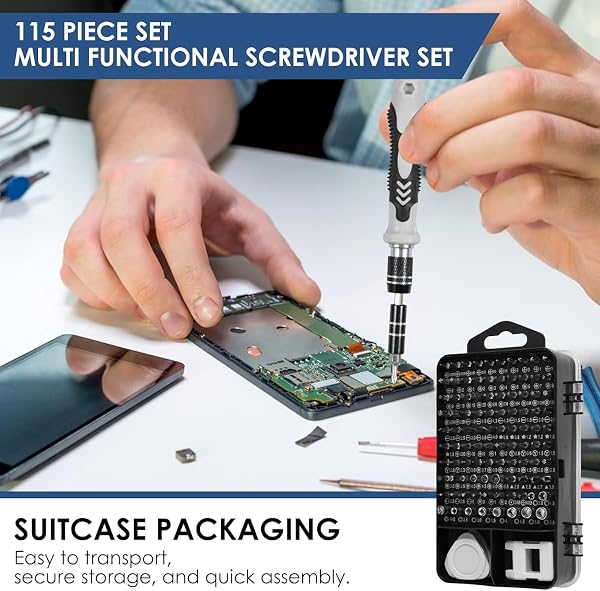 115-in-1 Precision Screwdriver Set, Electronics Repair Tool Kit Micro Magnetic Bit with Flexible Shaft for Phone, Mac, Computer, Watch, Console, Doorbell, Electronic, Tools Gift - 5
