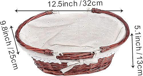 Miniatura 2 de 2 cestas de mimbre para pícnic, cesta tejida de sauce marrón, cesta de frutas de Pascua, decoración de fiesta de boda, cesta de servir con asas