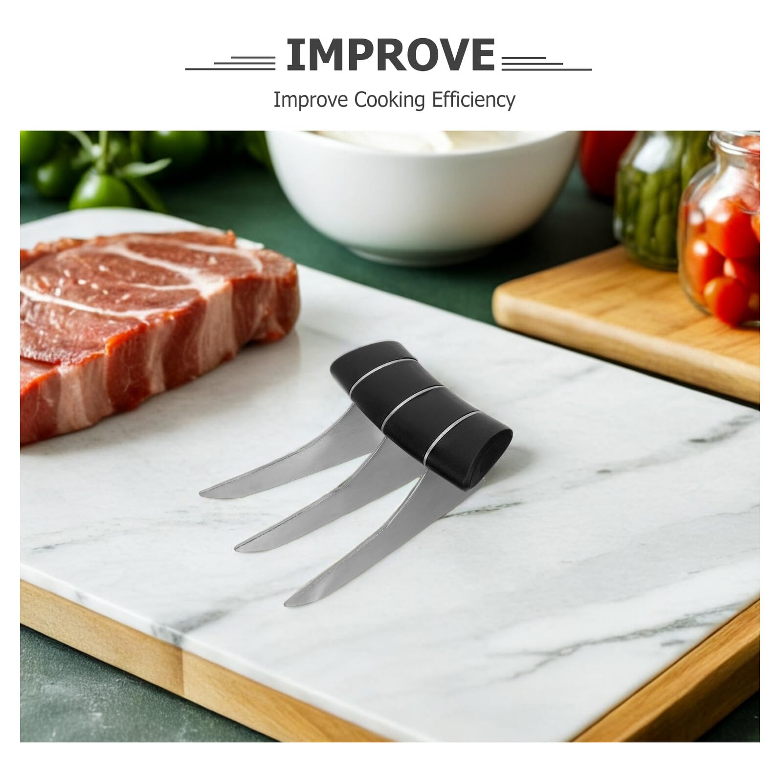 Angoily 2pezzi Artiglio per Sminuzzare Carne in Acciaio Inossidabile Utensile per Carne Sminuzzata Impugnatura Ergonomica per Pollo Manzo e Maiale Strumento per Separare Calda e Fredda