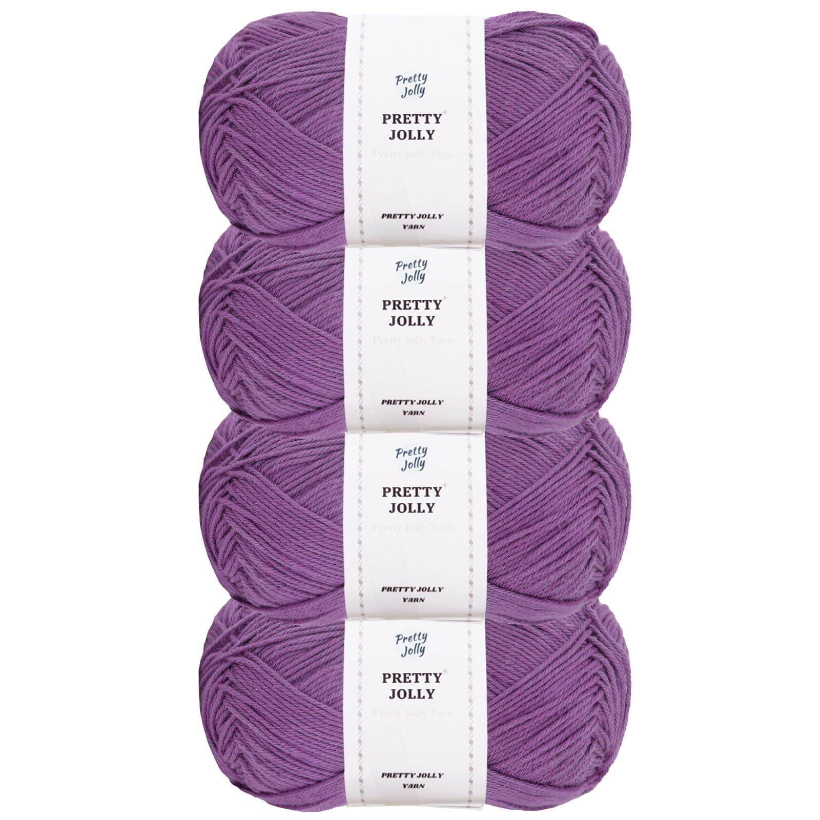 Pretty Jolly 4 Skeins Soft Baby Yarn, 100% Cotton, Crochet & Knitting, 4 Ply, Fingering Weight