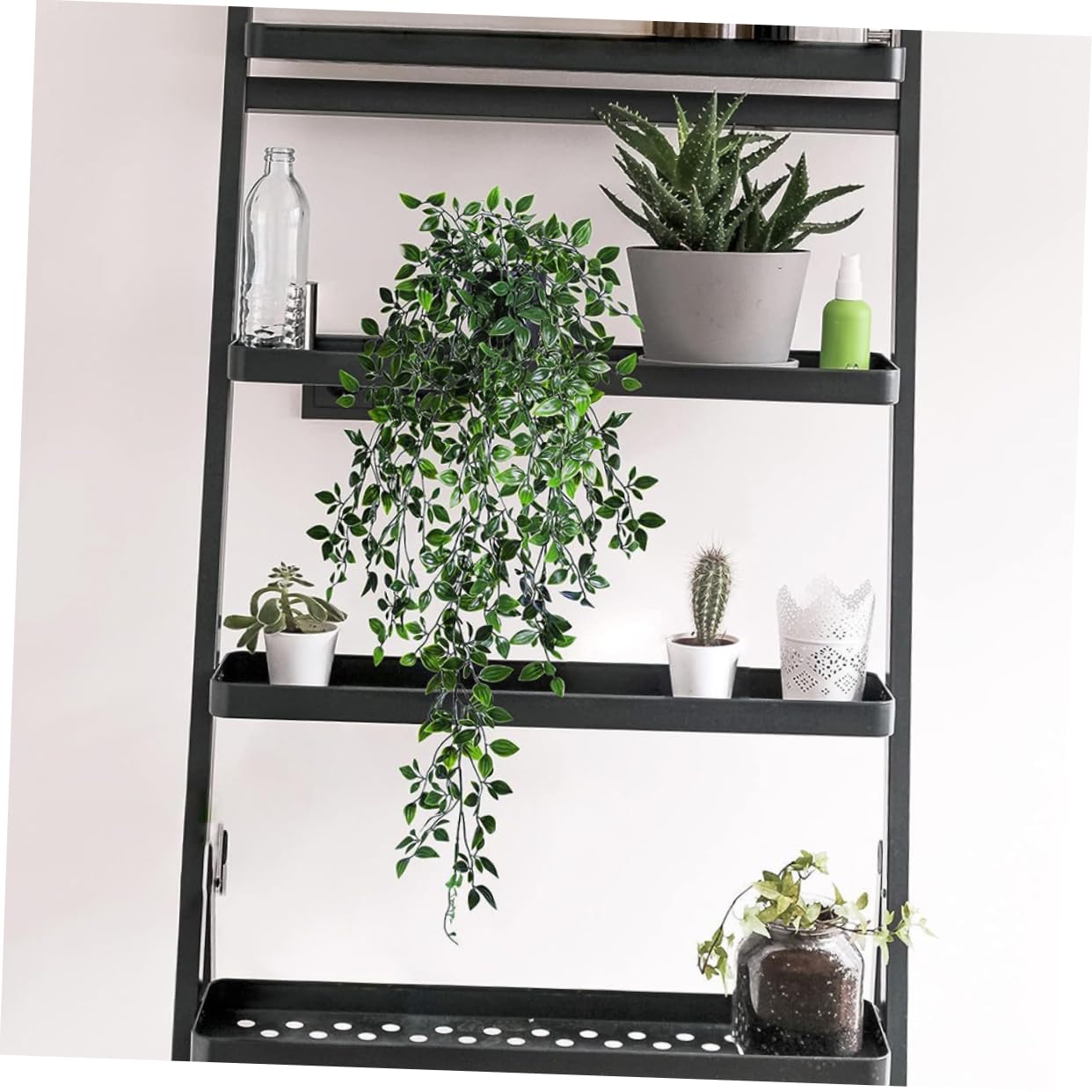 3 Pièces Plantes Artificielles Suspendues Réalistes Avec Pots - Eucalyptus, Mandala & Pois De Senteur Pour Décoration Intérieure & Extérieure