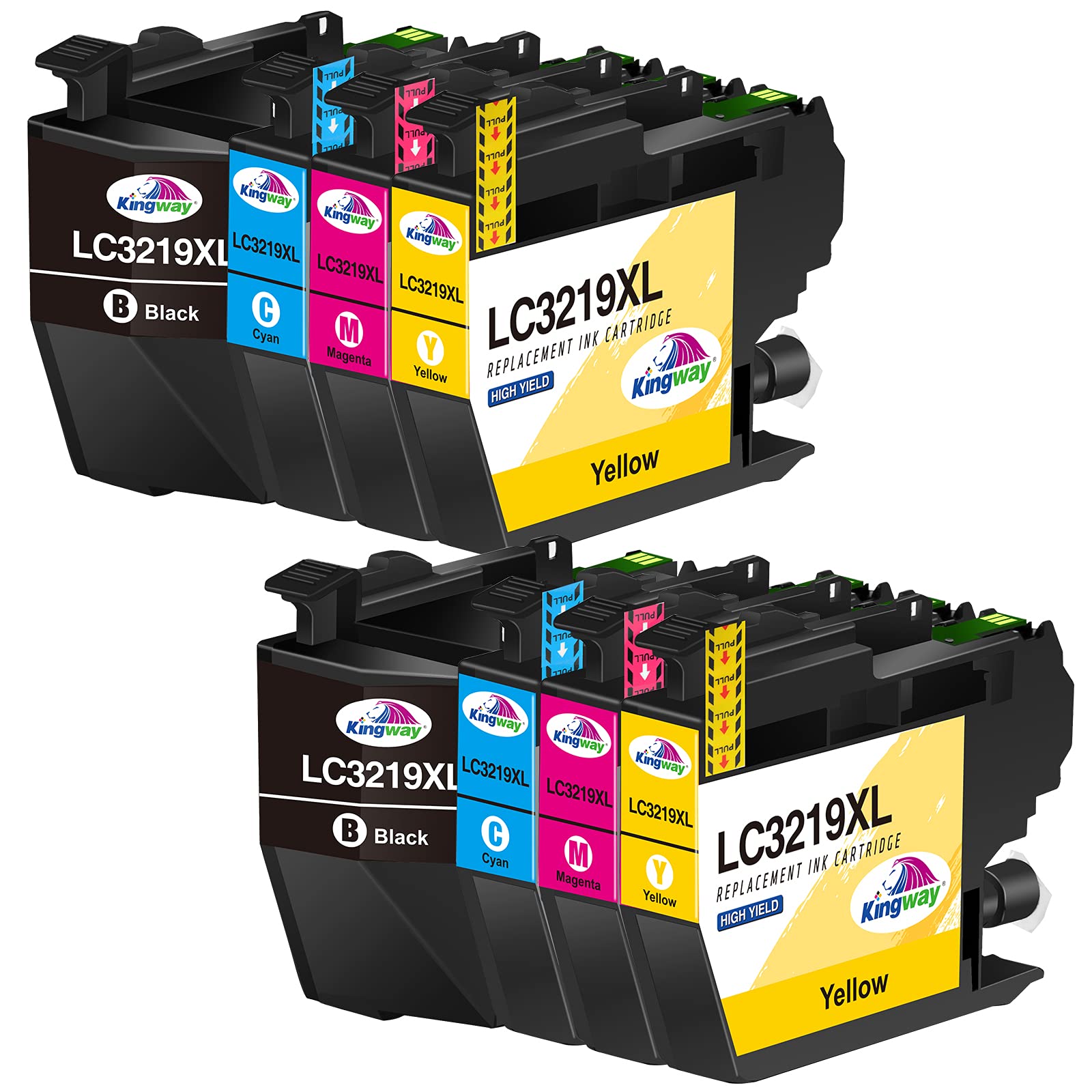 LC3219XL Ink Cartridges for Brother LC3219 XL LC3217 Ink for Work on Brother MFC-J5330DW MFC-J5730DW MFC-J5930DW MFC-J6530DW MFC-J6930DW MFC-J6935DW MFC-J5335DW Printer Pack of 8