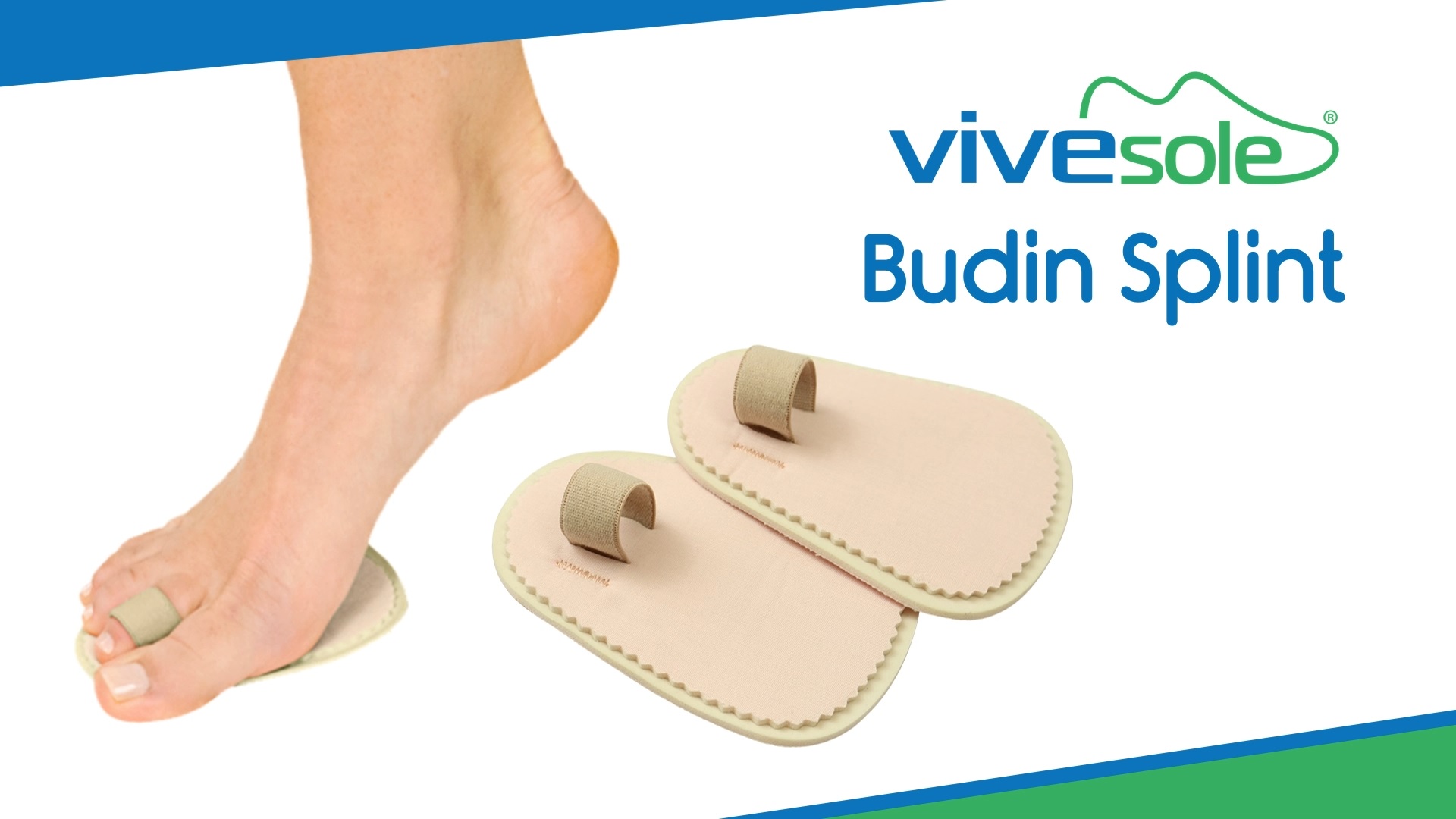 Image of VIVEsole Budin Splint Toe Straightener (Pair) - Hammer Toe Corrector for Women, Men - Crooked Toe, Joint Realign Cushion Brace for Claw, Curled Toes - Metatarsal Support Loop Guard Alignment Wrap