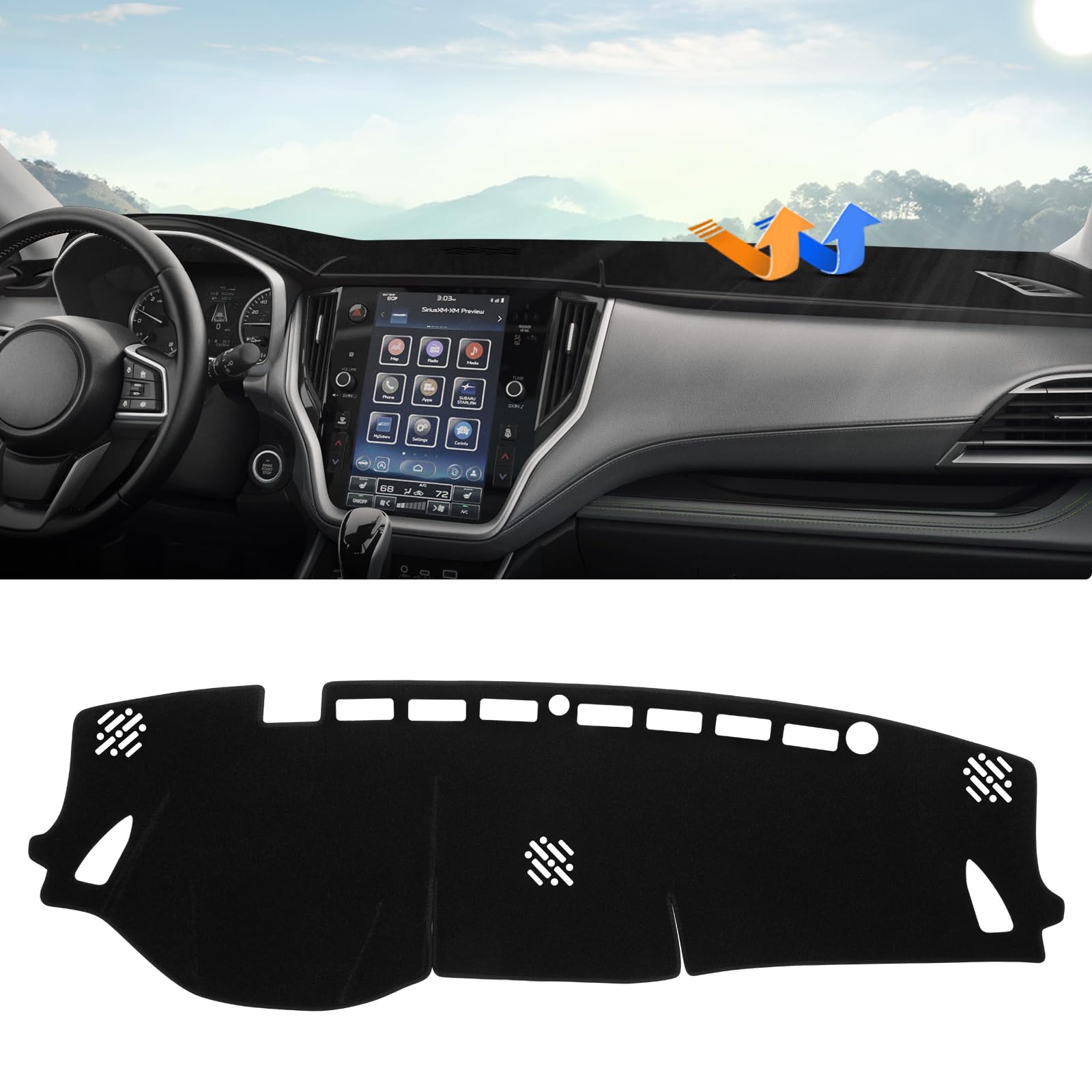 Autorder Dashboard Cover Mat for 2020 2021 2022 2023 2024 2025 Subaru Outback Accessories Dash Cover Upgrade Velvet Dash Mat UV Rays Protector