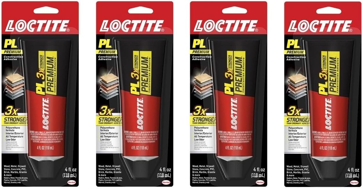 Loctite PL Premium Polyurethane Construction Adhesive 4-Ounce Tube (1451588) (Fоur Расk)