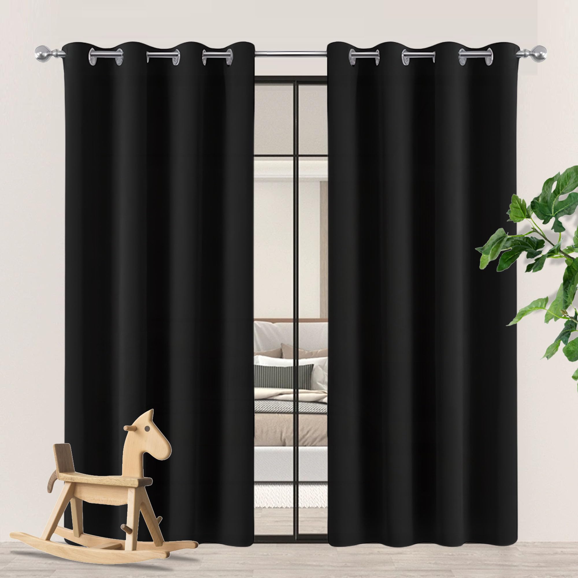 Rideau phonique et occultant pour bloquer 100% la lumière du jour de la chambre