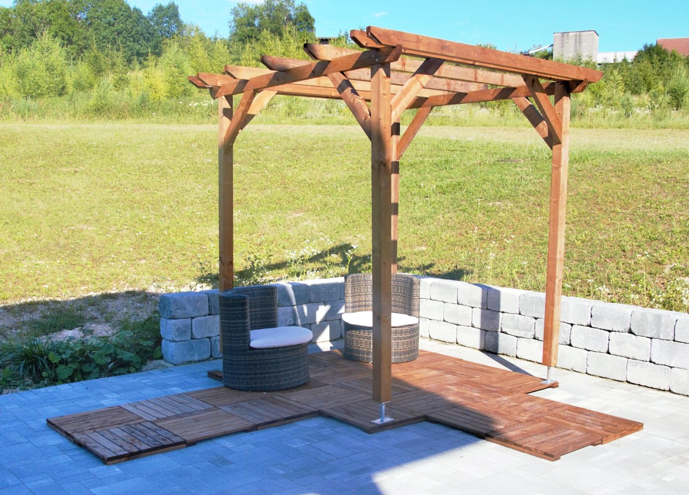 Pergola en Bois Massif - Classe 3-2.3 x 2.3 m - Jardinatoire