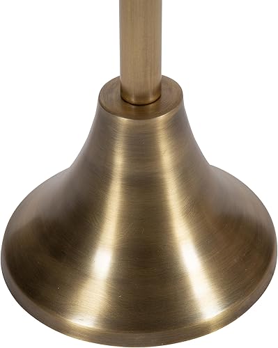 Miniatura 7 de Kate and Laurel Sanzo - Mesa moderna de pedestal para bebidas; 10 x 10 x 23; latón antiguo y blanco; mesa auxiliar decorativa con mesa de mármol