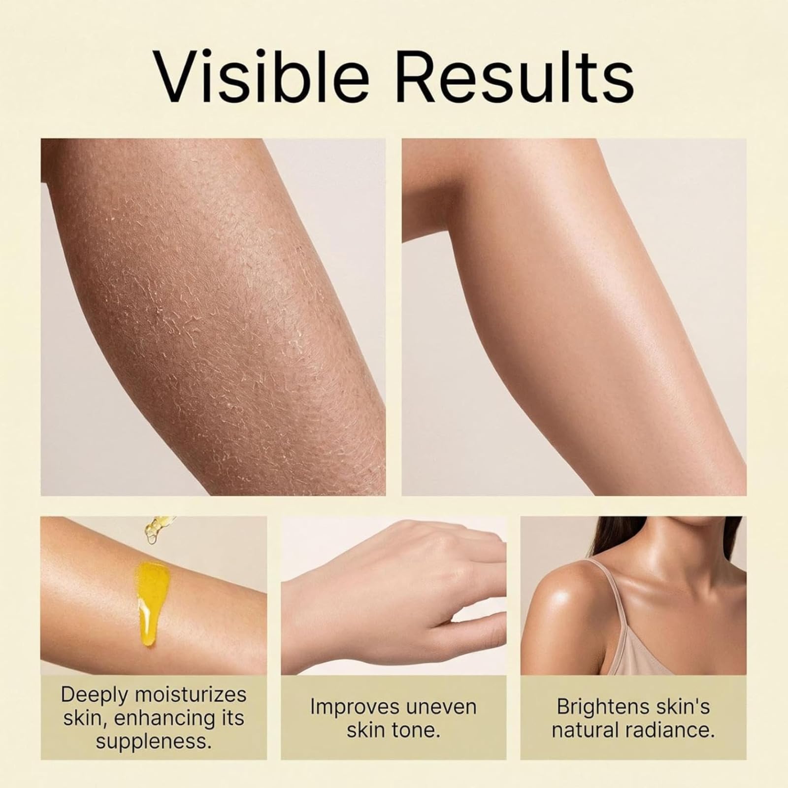 Pflanzliches Körperöl, Leichtes, Nicht Fettendes, Feuchtigkeitsspendendes Bio-Öl, Verbessert Die Hautstruktur Für Ein Glatteres Hautbild Und Mildert Cellulite, Ideal Für Trockene Haut (5pcs)