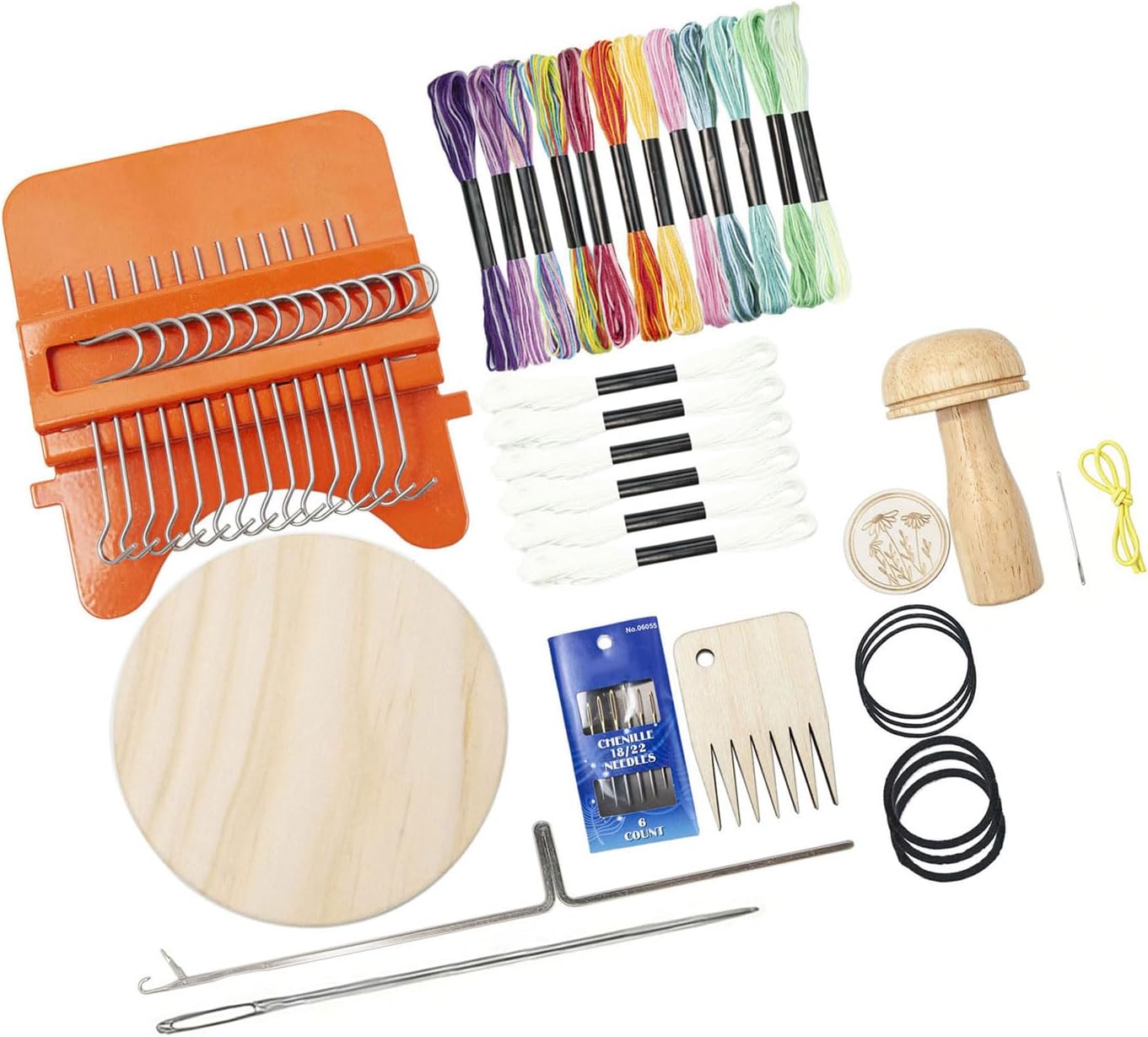 Wooden Knitting Mending Tool 14 Peg Wood Knitting Machine for Repair Socks Sweaters Jeans Scarfs Sewing Craft Project Craft Tool