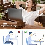 Support pour ordinateur portable en bois, support pour ordinateur ergonomique pour bureau, Riser pour ordinateur portatif, support de carnet compatible avec MacBook Pro/Air, Dell, HP, Lenovo et tous les ordinateurs portables (10-17 pouces), Walnut