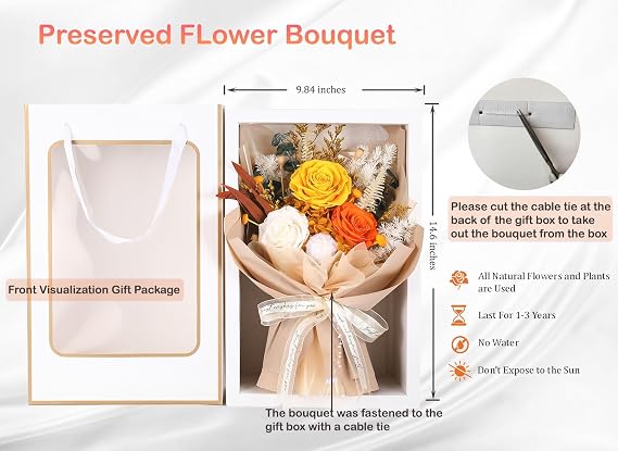 Preserved Flowers Bouquet (Yellow)