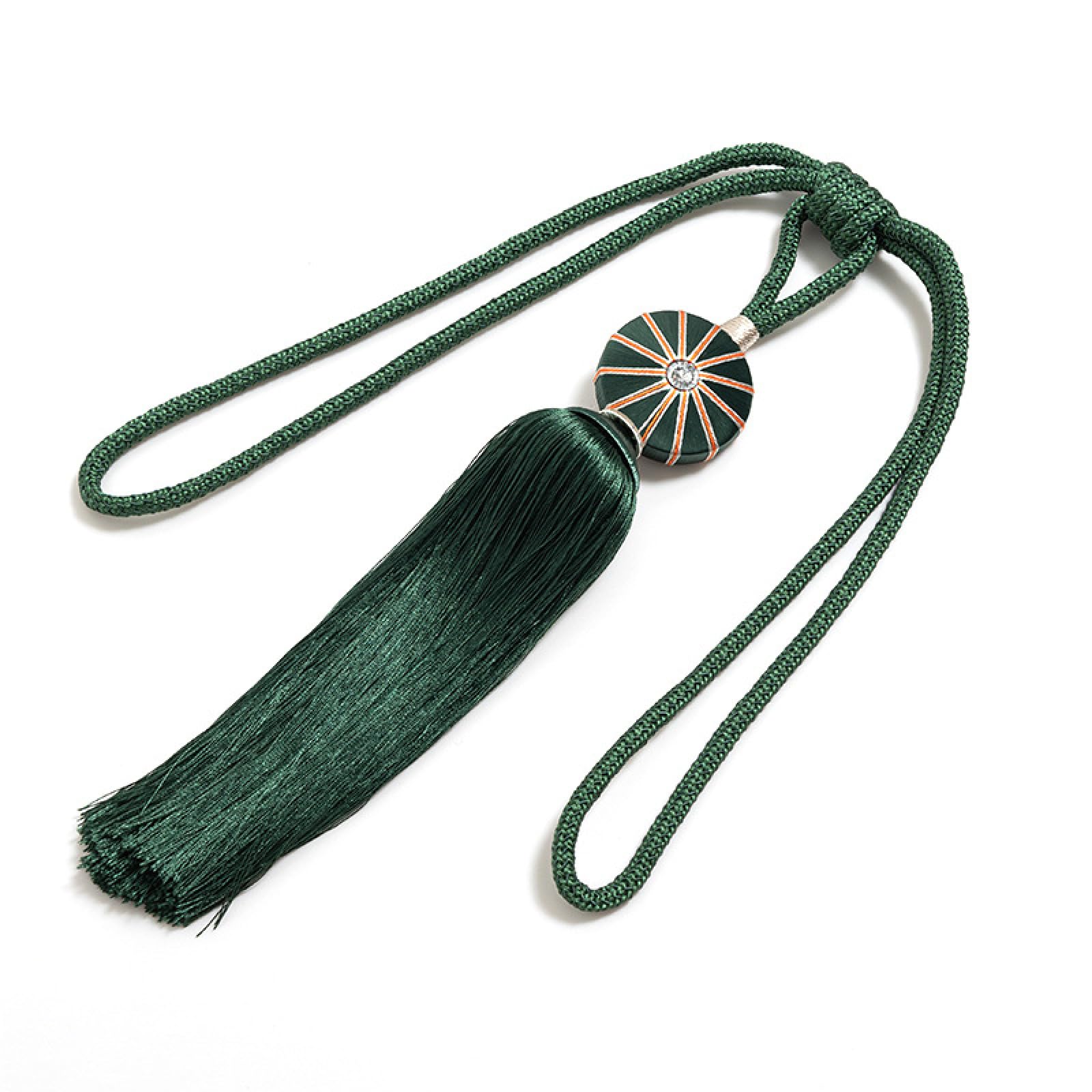 Lot de 2 attaches de rideaux solaires à pompons - Accessoires de rideau à boule (vert foncé)