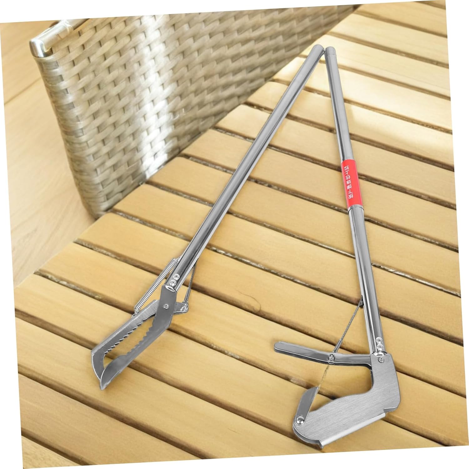 Kisangel 1pcs Stainless Steel Snake Clamp Foldable Precision Animal Handling for Reptiles and Eels and Easy to Clean for Outdoor Adventures and Farm Use