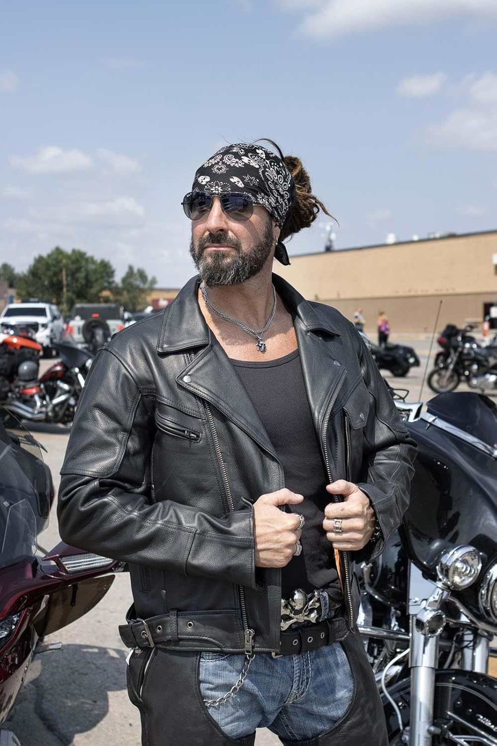 Milwaukee Leather LKM1770 Men's Black Premium Thick Leather Motorcycle Jacket Brando Style Biker Jacket - Image 4