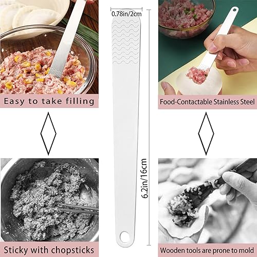 Miniatura 4 de Sameme Máquina automática para hacer albóndigas, máquina eléctrica de doble cabezal, prensa extraíble para hacer empanadas con 2 herramientas de