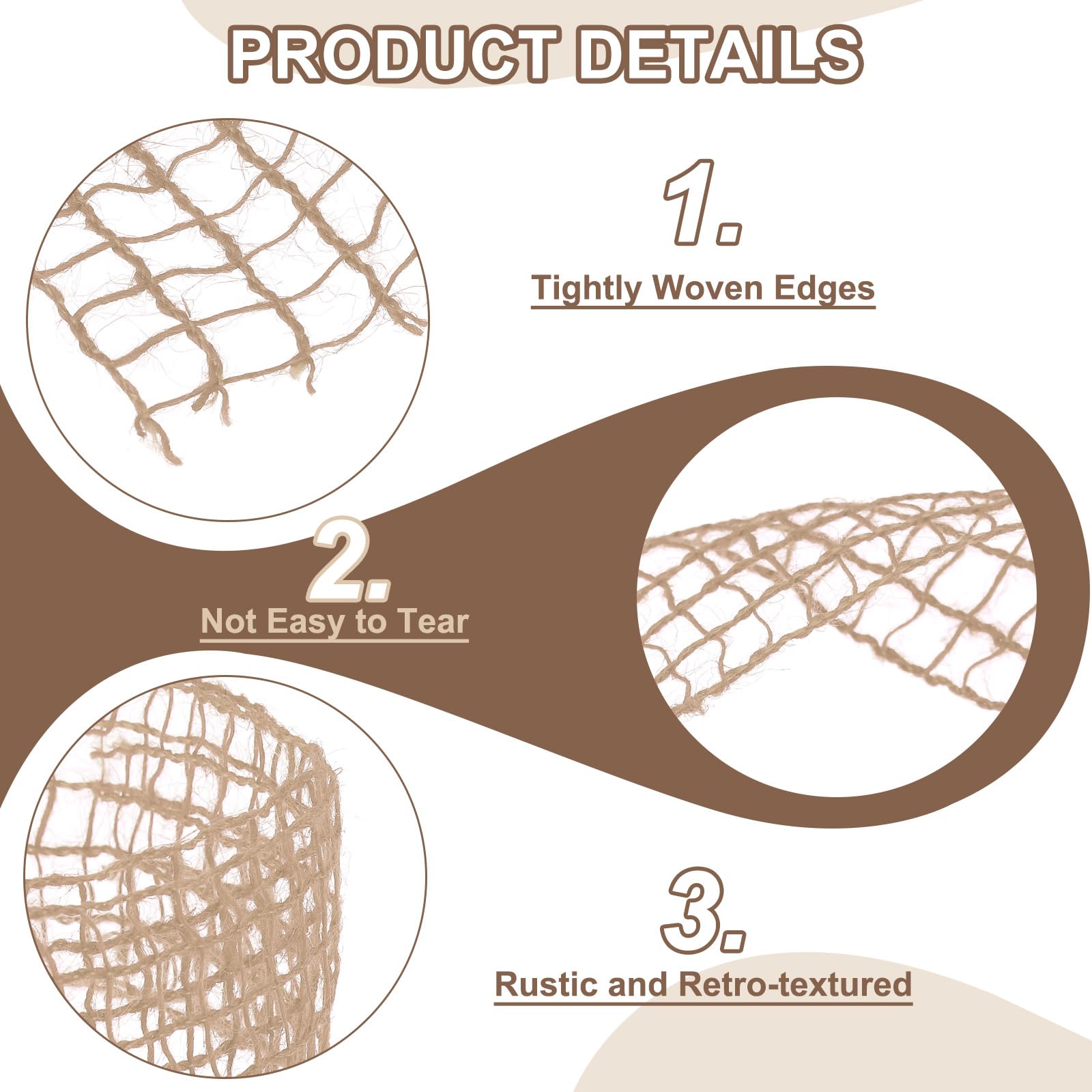 PATIKIL Mesh Burlap Wired Ribbon - Image 3