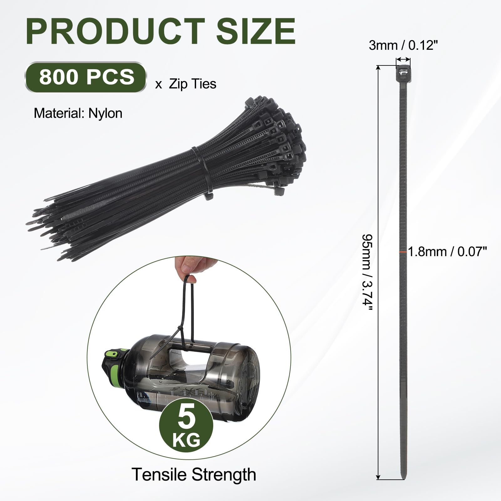 PATIKIL Zip Ties 4 Inch - Image 2