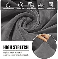 Vista 3 de Juego de 6 fundas para sillas de comedor de terciopelo elástico, con respaldo curvo moderno, protector para sillón decorativo para sala de estar