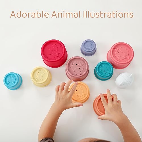 Miniatura 5 de TinyHalo Juguete Montessori de silicona para bebés, juguete Montessori para niños pequeños, juguete educativo para bebés, juguete de dentición para