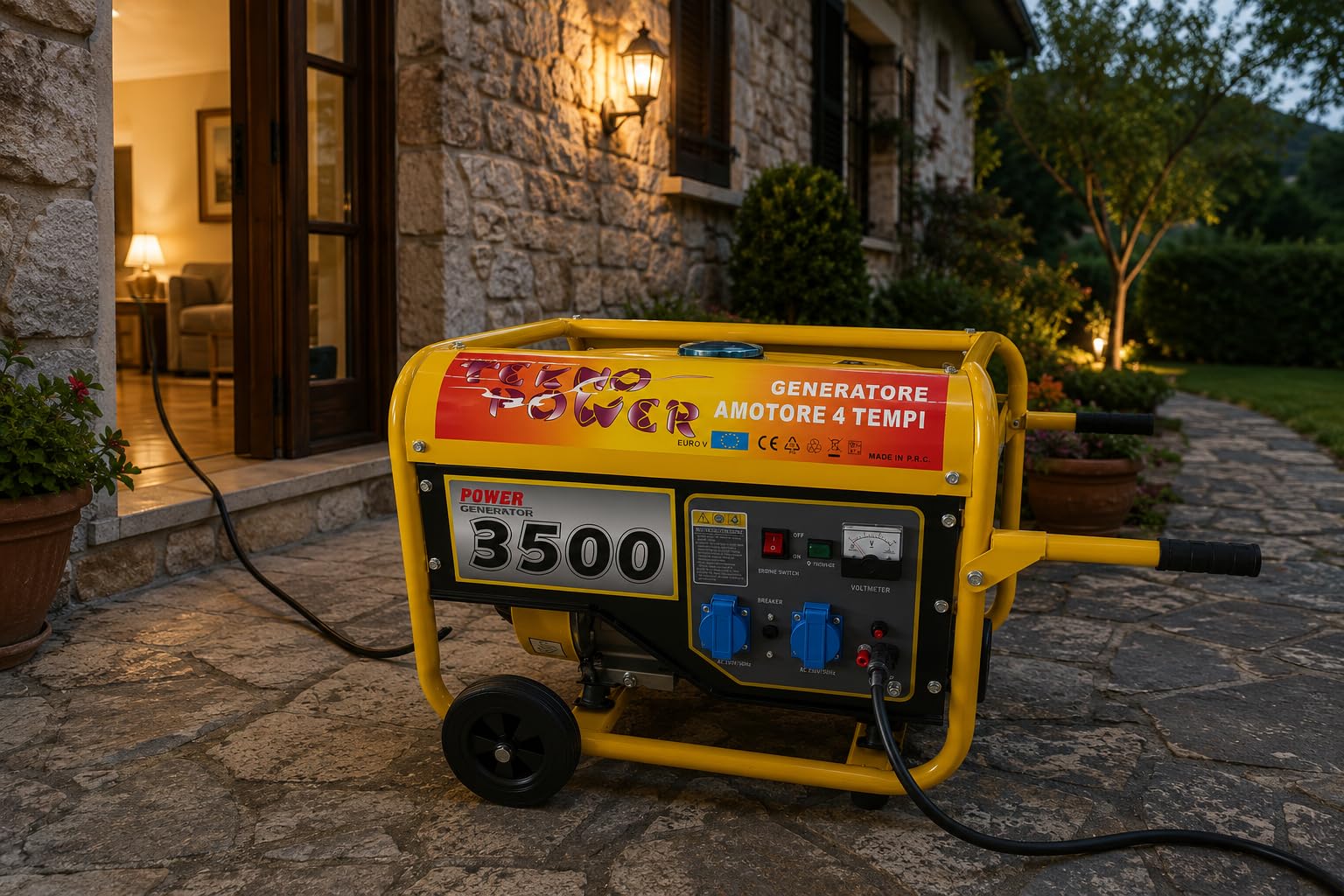 Gruppo Elettrogeno Generatore di Corrente 3KW Motore 4 Tempi 15 Litri 6,5HP