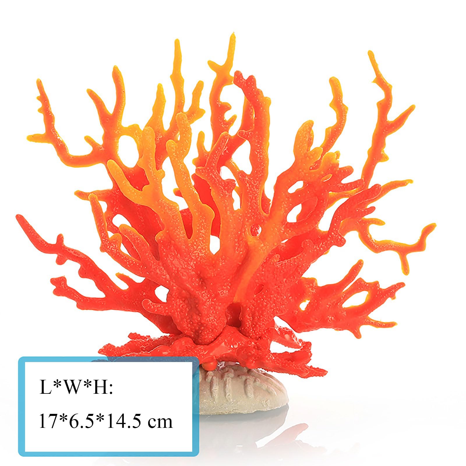 Adornos Artificiales de Coral for Acuario: Decoraciones Vibrantes de Coral de Resina(Oranje)