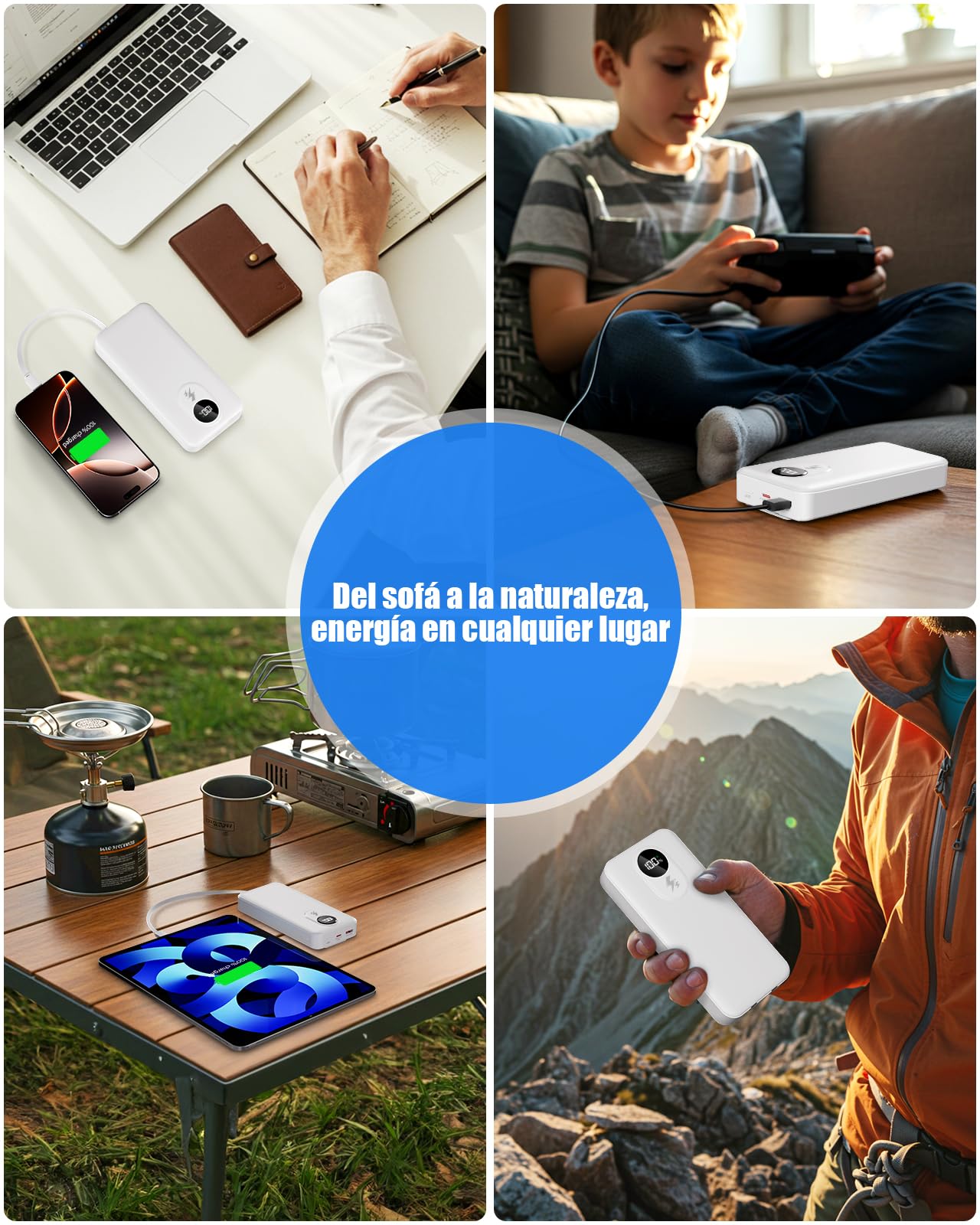 20000 mAh Power Bank: per Macbook Caricatore portatile da 65 W, batteria esterna di ricarica rapida per laptop e cellulare, USB C (ingresso e uscita) Battery Pack Wired and Wireless Bluetooth Speakers