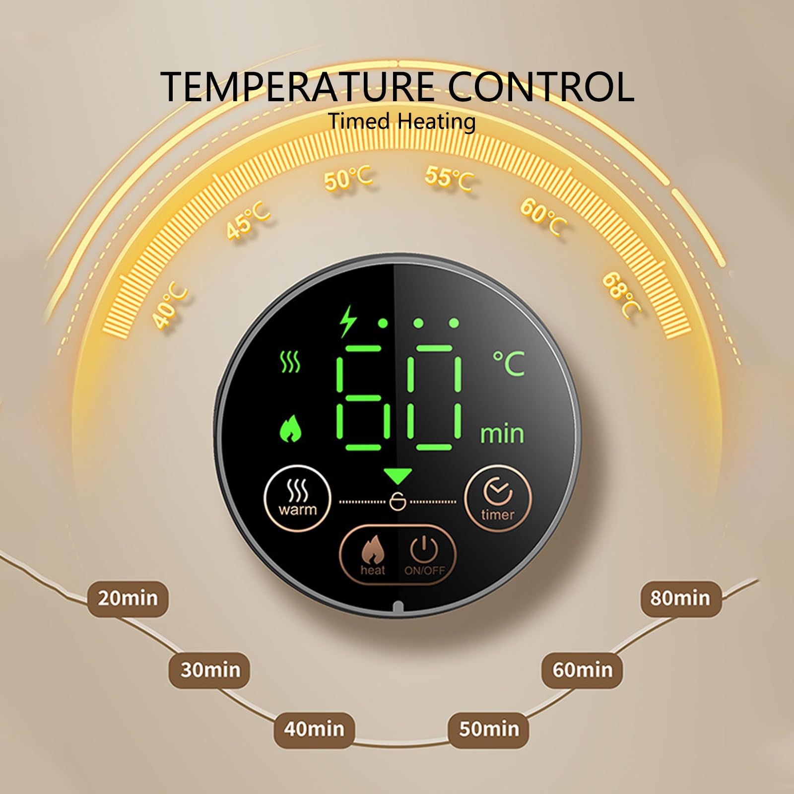 Contenitore Termico in Acciaio Inossidabile 304 | Contenitore Termico senza Fili,Smontabile e Lavabile,ideale for l'Ufficio,l'Auto e l'Uso all'Aperto(Gray)